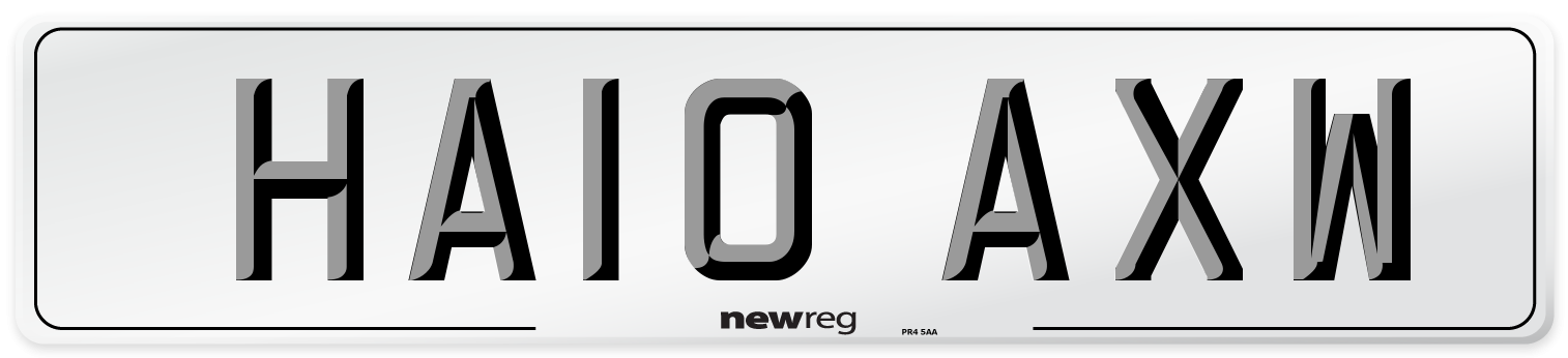 HA10 AXW Number Plate from New Reg